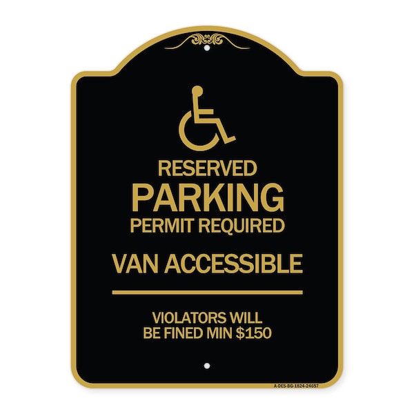 Connecticut Reserved Parking Permit Required Van Accessible Violators Will Be Fined M, BG-1824-24657